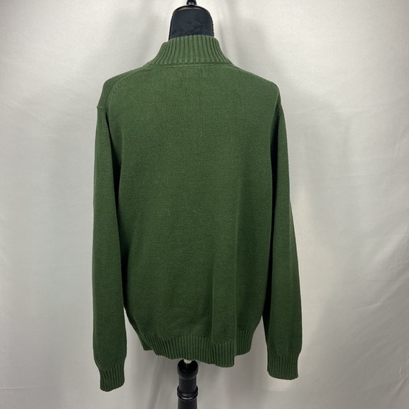 IZOD Green Knit Button Up Heavy Sweater - Picture 2 of 7